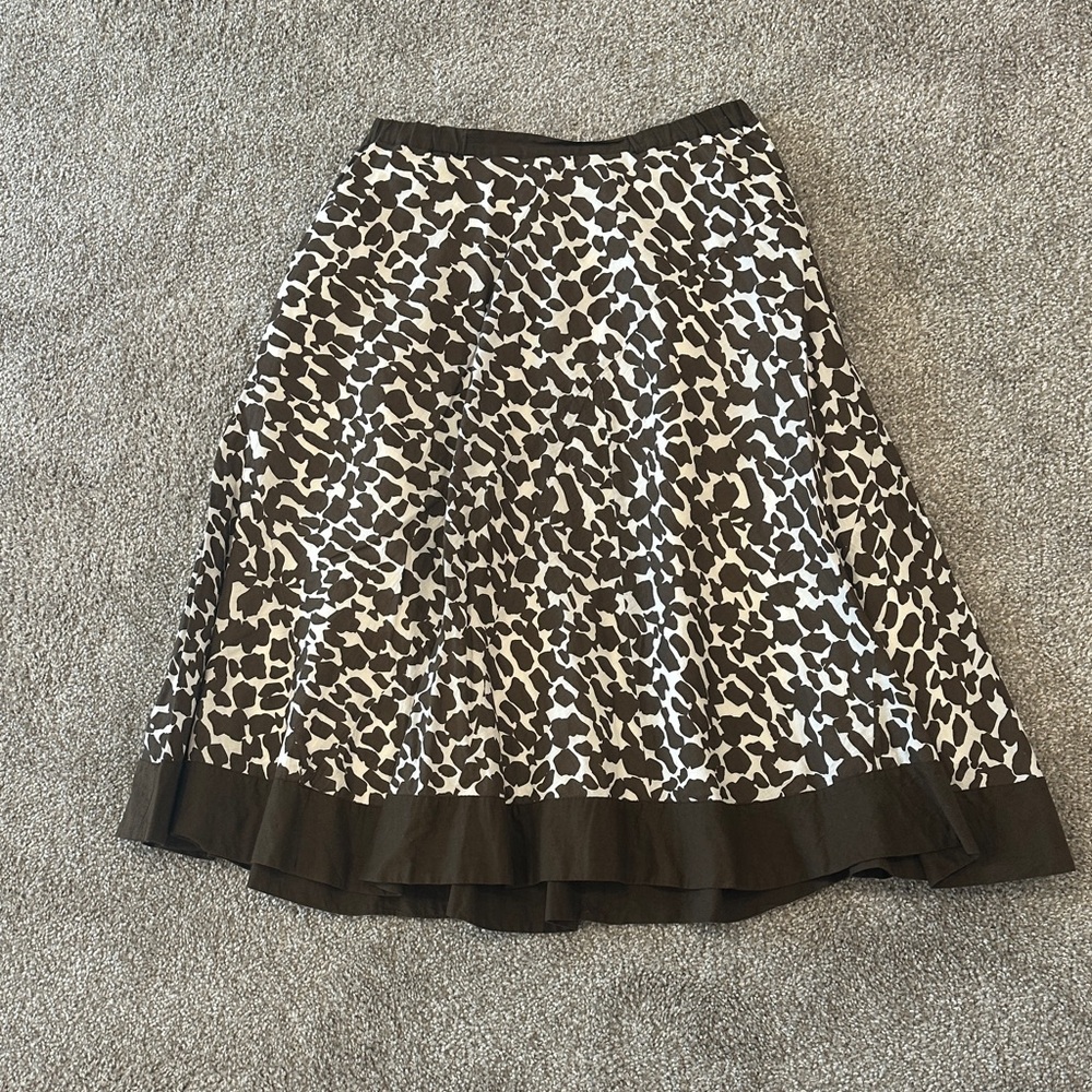 Chico's Monochrome Animal Print A-Line Skirt